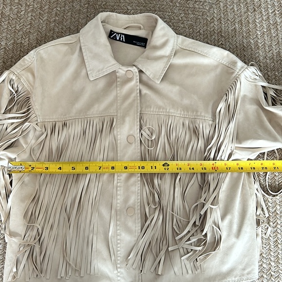 Zara faux suede jacket with fringes size M - Picture 5 of 5